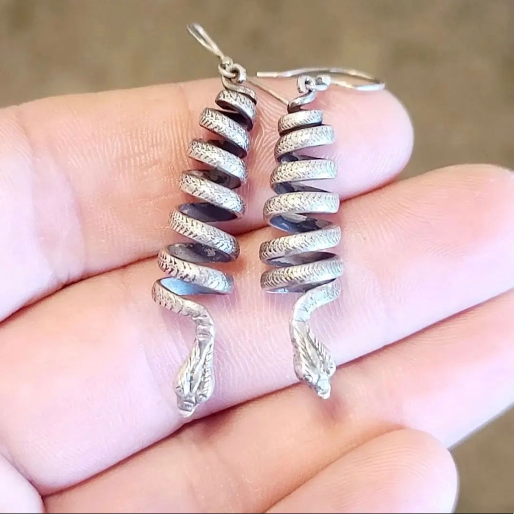 Sterling Silver Snake Earrings